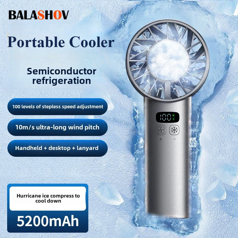 Outdoor Camping Misting Fan - Eiskompressen-Hochgeschwindigkeits-Kühlventilator, tragbare USB-Akku-Ventilatoren, faltbarer Mini-Ventilator für