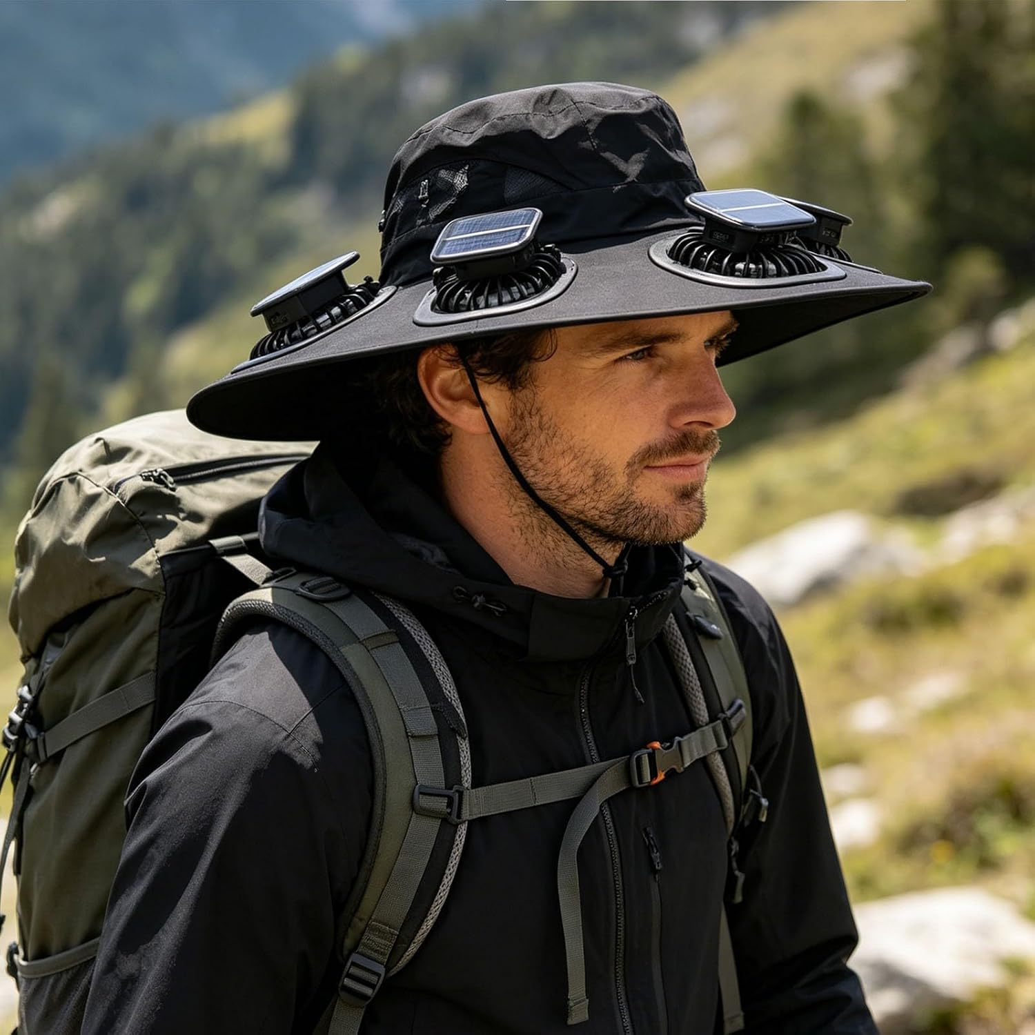 Outdoor Camping Hat - 2026 Heißer Sommer 6-Ventilator-Sonnenkappe mit UV-Schutz