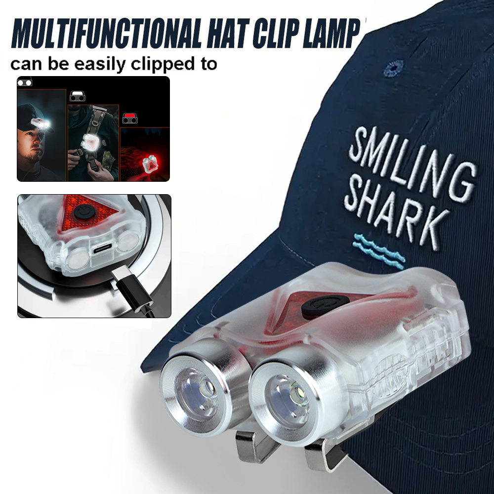 Outdoor Camping Hat - Wiederaufladbare freihändige LED-Stirnlampe, wasserdichter Schlüsselanhänger-Magnet-Scheinwerfer mit