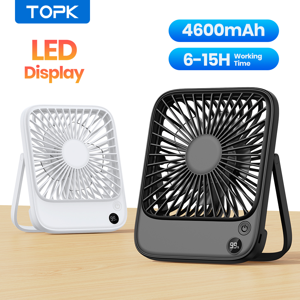 Outdoor Camping Misting Fan - TOPK Ultradünner tragbarer Mini-Ventilator, 5000 mAh,