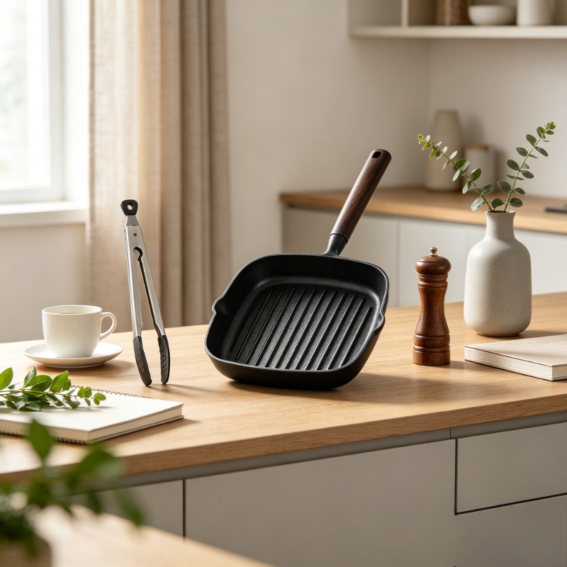 Outdoor Camping Griddle - Nordische Gusseisen-Bratpfanne, unbeschichtet, Steakpfanne, schnelle Wärmeübertragung,
