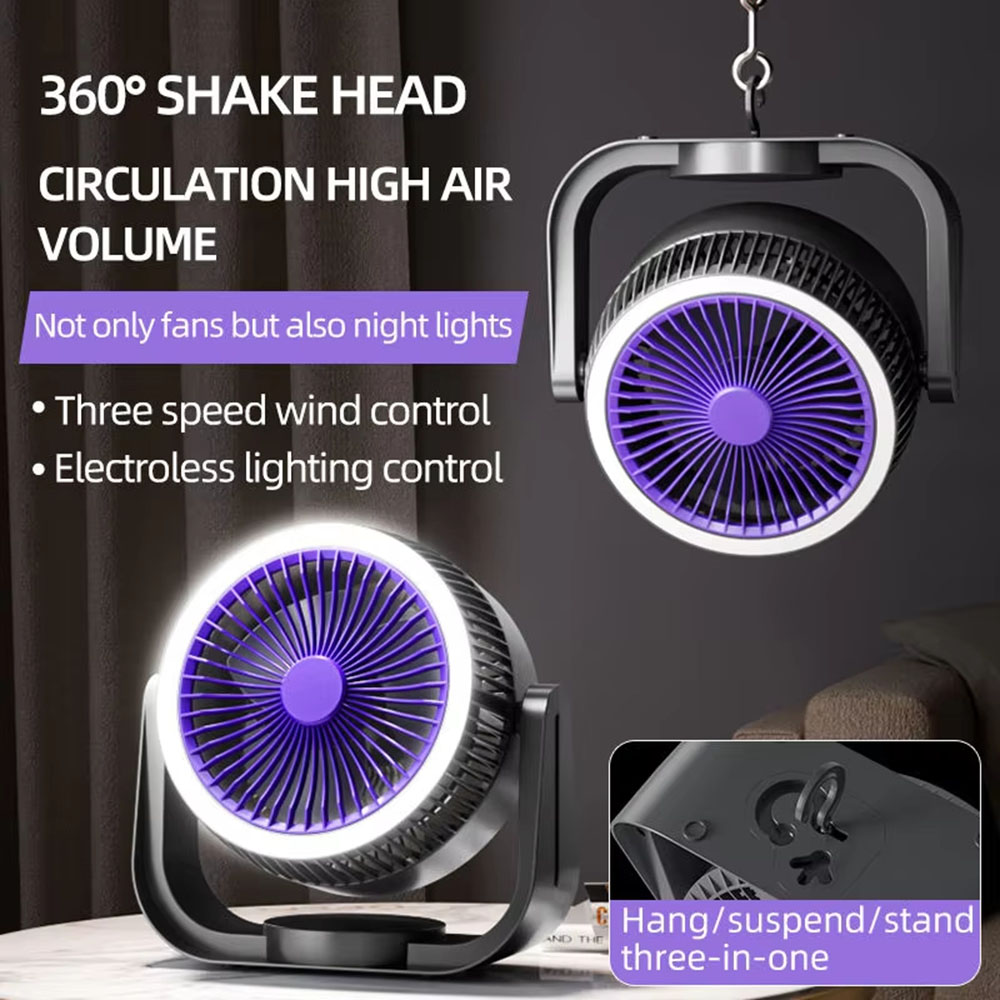 Outdoor Camping Misting Fan - USB wiederaufladbarer tragbarer Ventilator, 2000 mAh,