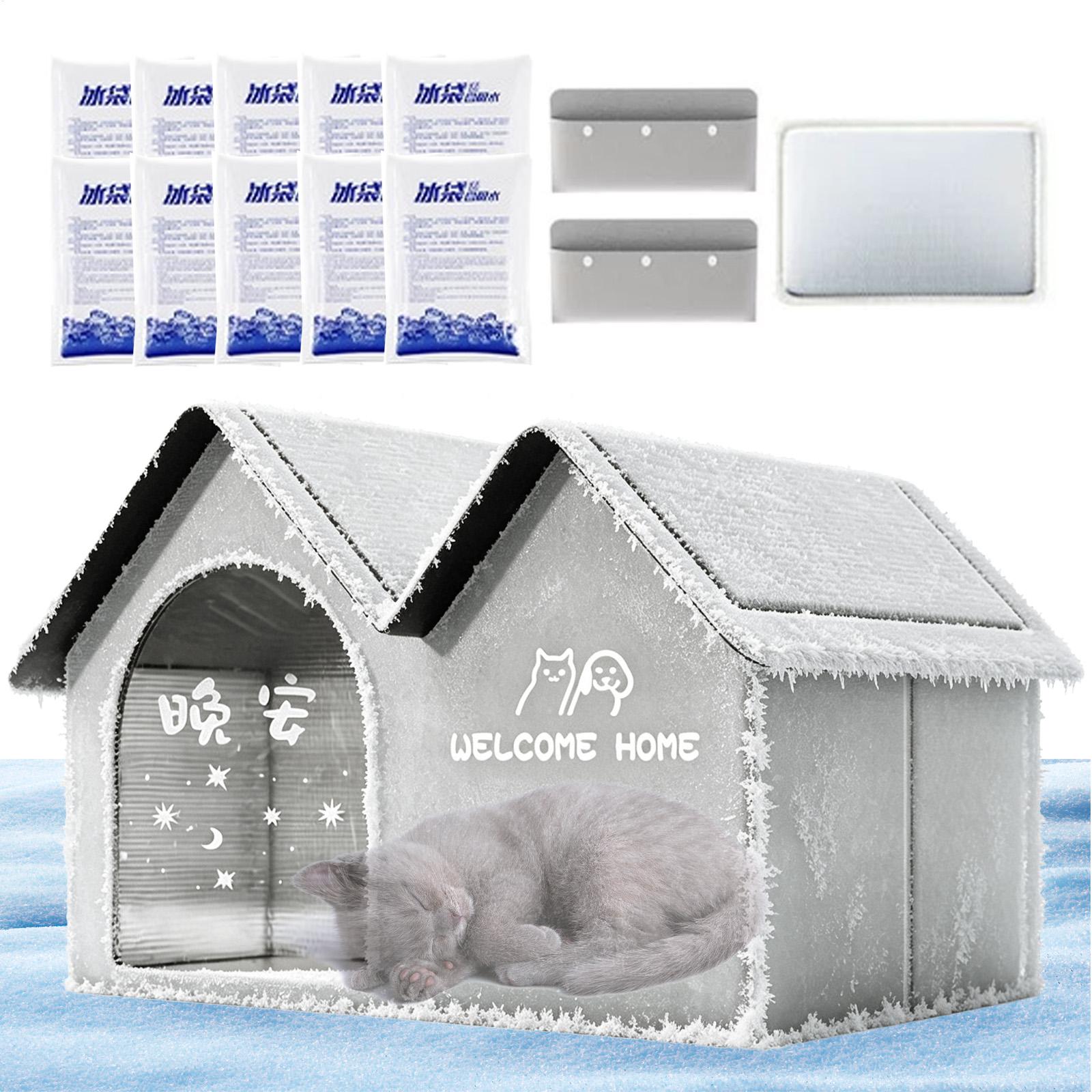 Outdoor Camping Dog Bed - Kühlendes Hundehaus, isoliert, abnehmbar, wasserdicht, Oxford-Gewebe,