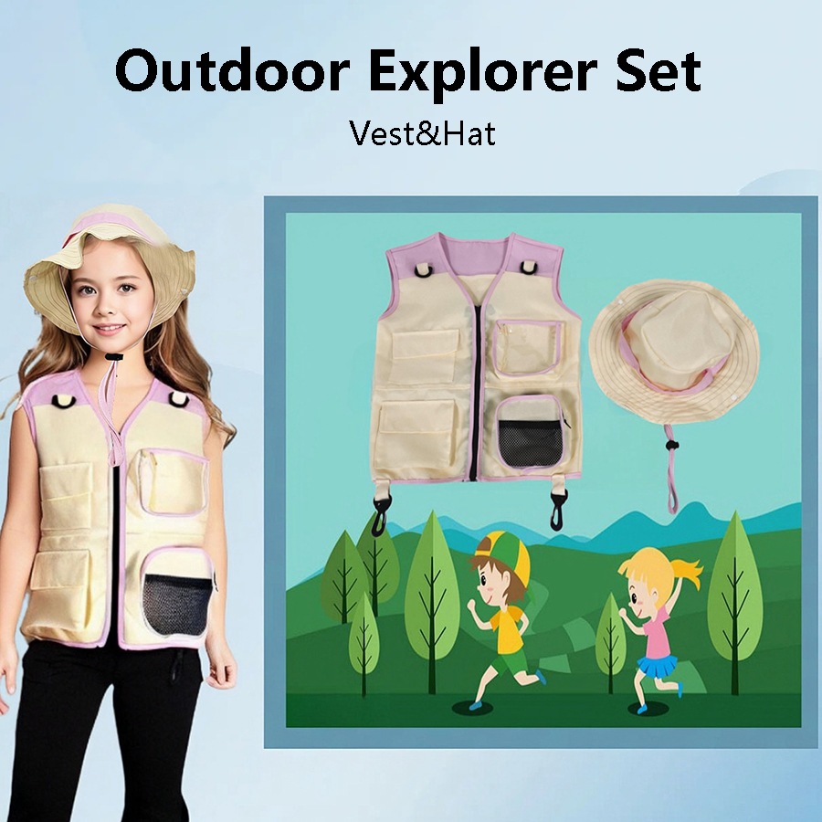 Outdoor Camping Kids Activities - Kinder Explorer Weste Hut Anzug Outdoor-Abenteuer