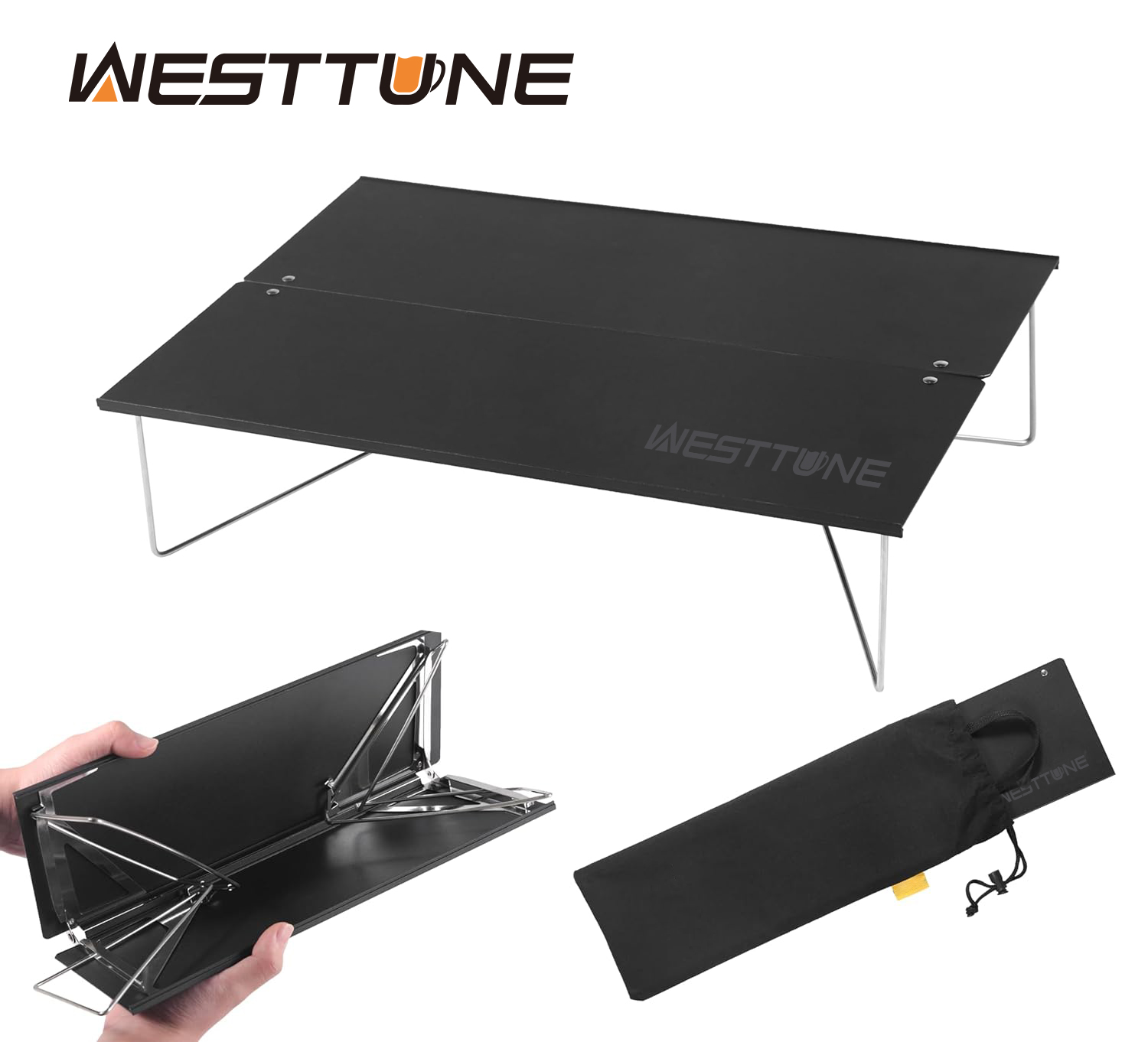 Outdoor Camping Gazebo - WESTTUNE Kompakter Mini-Campingtisch, tragbarer, ultraleichter, zusammenklappbarer