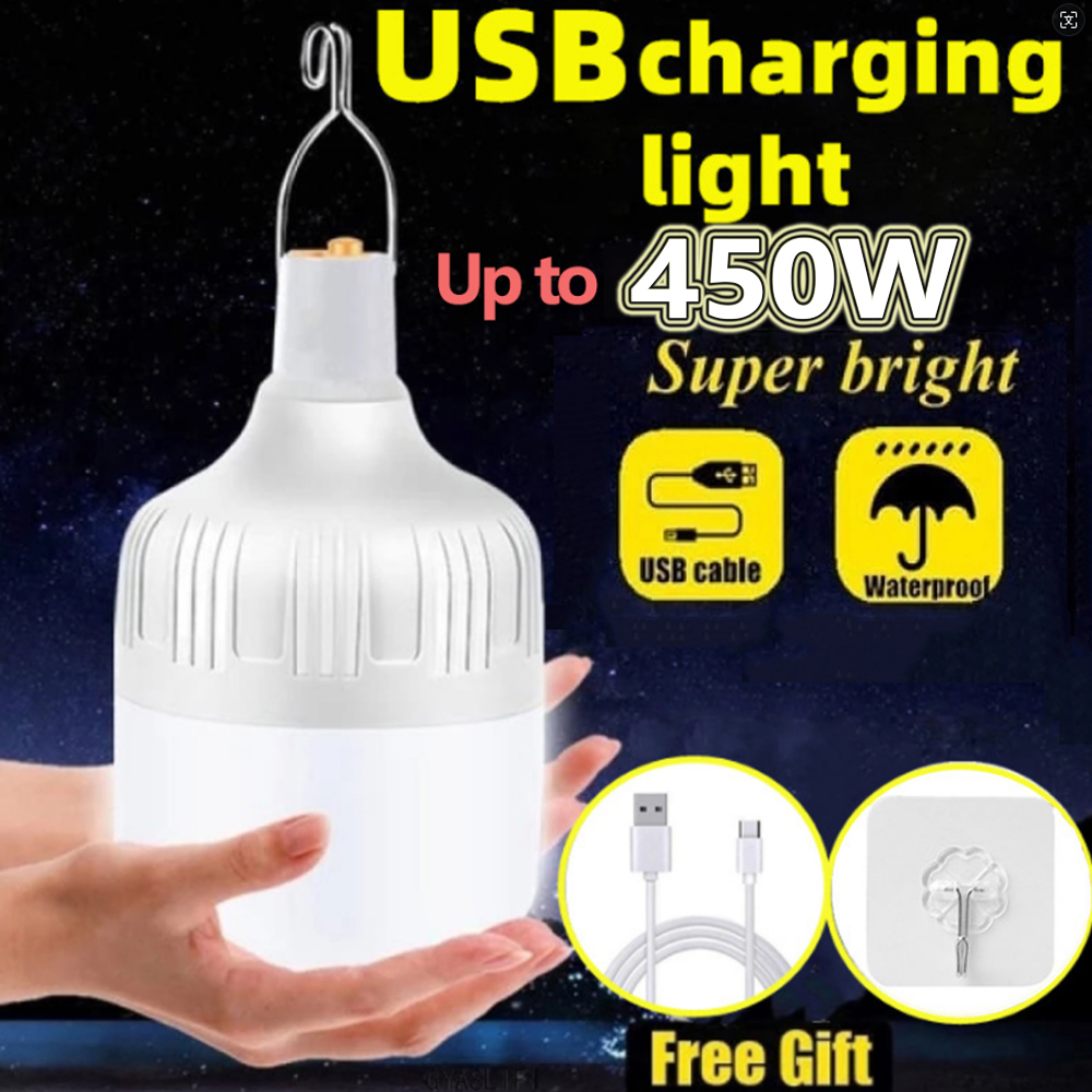 Outdoor Camping Gazebo - Tragbare Outdoor-BBQ-Campinglampe USB-Aufladbare LED-Notfallbirne mit Haken