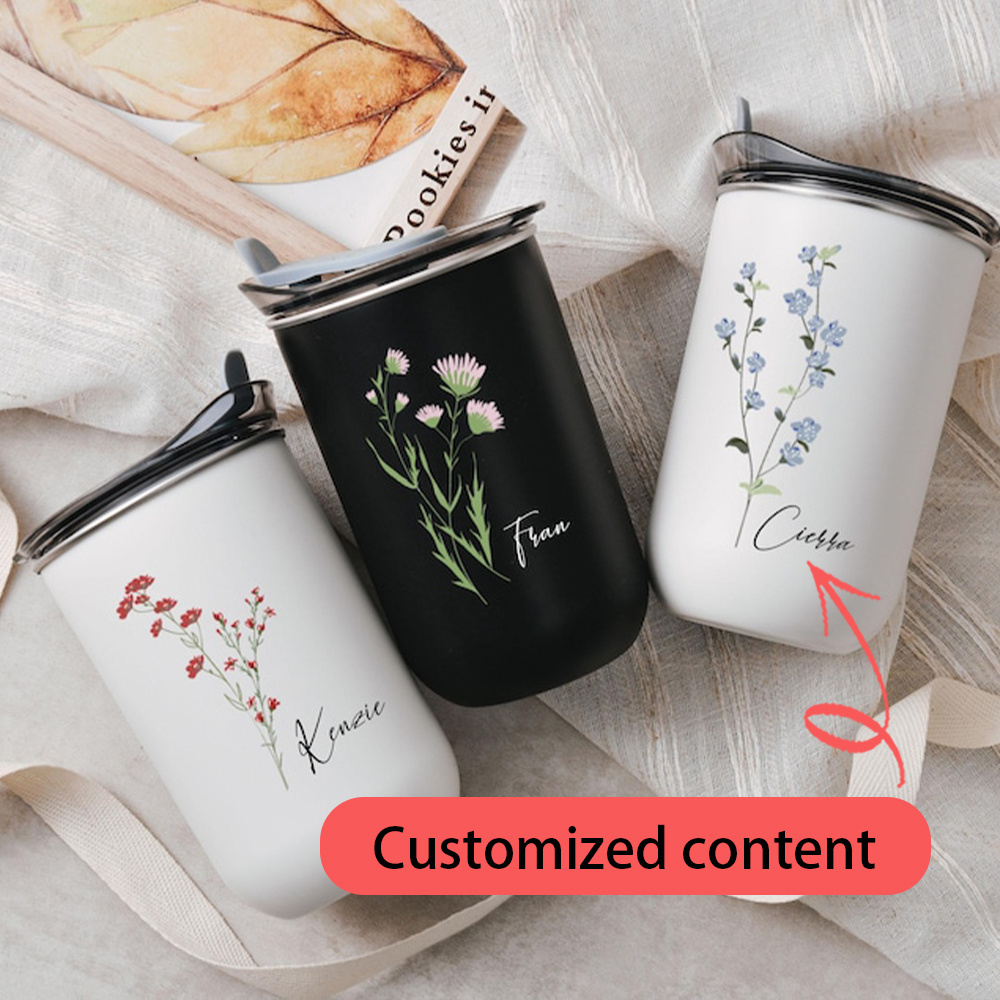 Outdoor Camping Water Tank - Personalisierter Edelstahlbecher mit roten Wildblumen, personalisierter