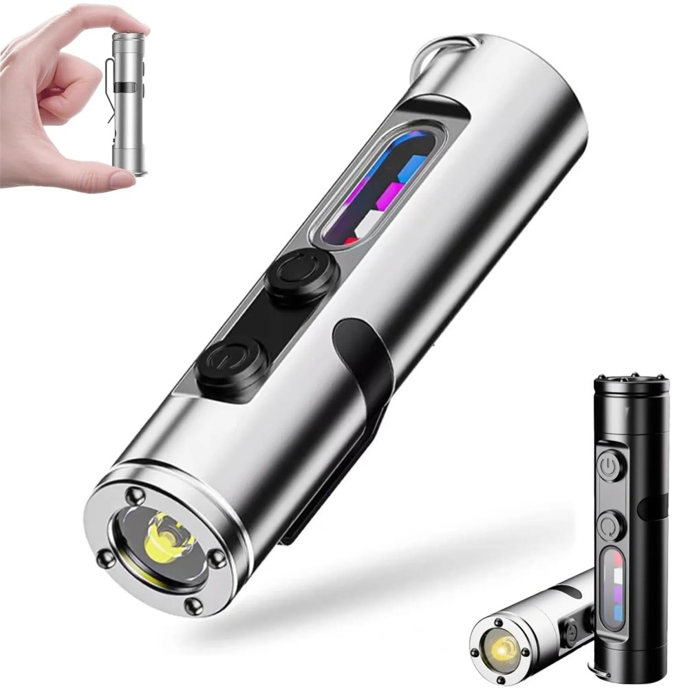Outdoor Camping Hat - LED-Taschenlampe, tragbare Mini-EDC-Taschenlampe, Typ C, wiederaufladbar,