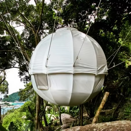 Outdoor Camping And Glamping - Hängendes Kugelförmiges Glamping-Zelt Wasserdicht Outdoor Sternenhimmel
