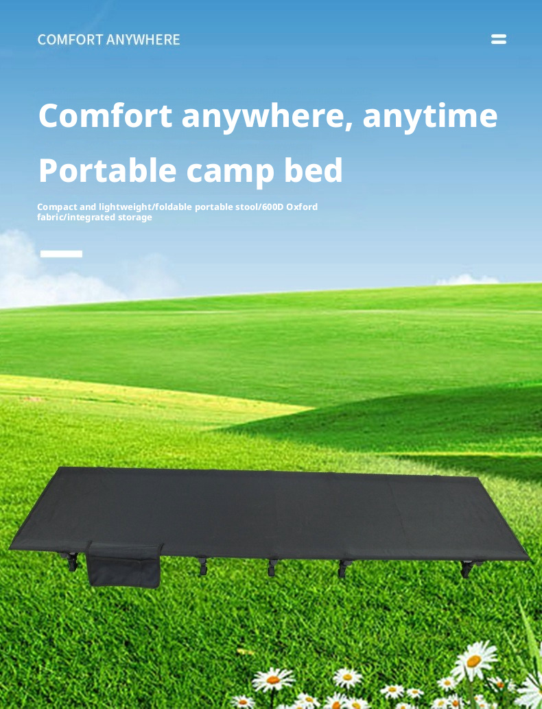 Outdoor Camping Cot - Campingbett Klappbares Campingbett Tragbares Outdoor-Bett 7075