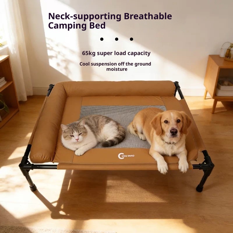 Outdoor Camping Dog Bed - Erhöhtes Hundebett mit Kühlendem Netzgewebe, Waschbares