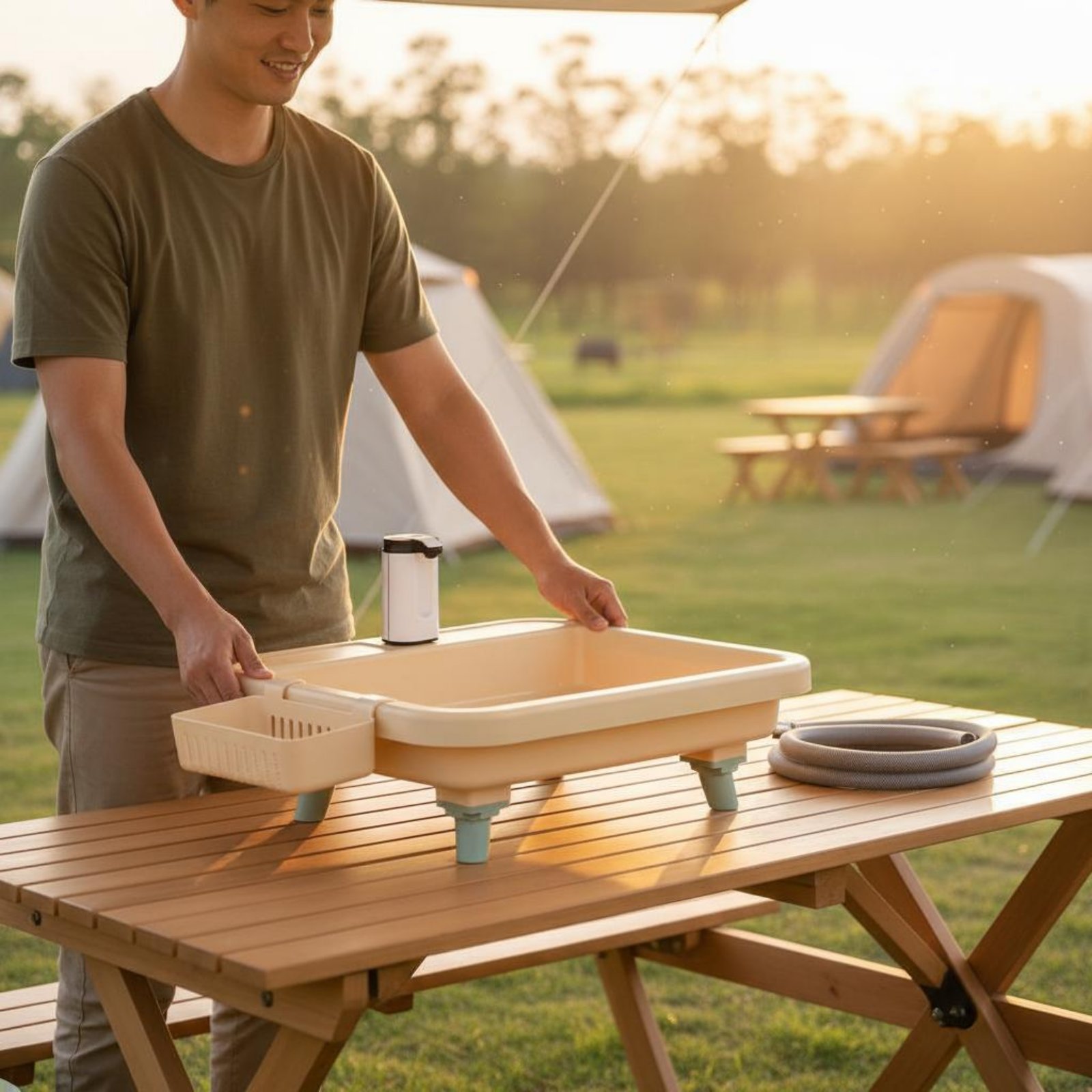 Tragbare Handwaschstation mit  – Outdoor In Camping Bewertung und Preis